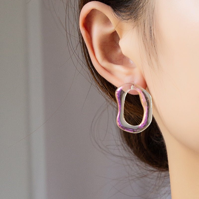 Clear Acrylic Earrings Irregular Circles-Jewearrings