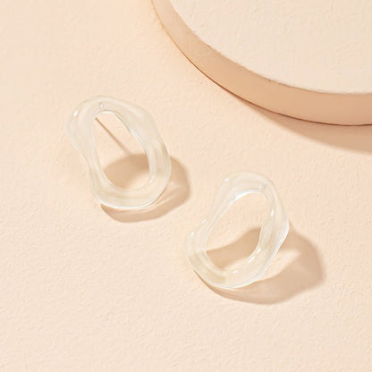 Clear Acrylic Earrings Irregular Circles-Jewearrings