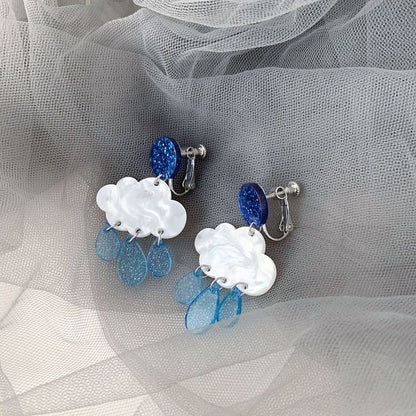 Cloud Raindrop Acrylic Earrings Korean Temperament-Jewearrings