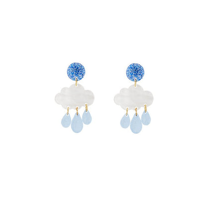 Cloud Raindrop Acrylic Earrings Korean Temperament-Jewearrings