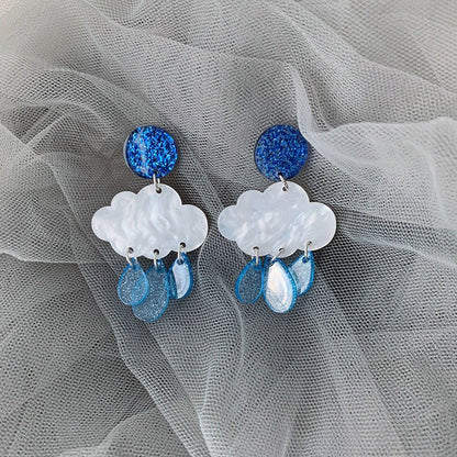 Cloud Raindrop Acrylic Earrings Korean Temperament-Jewearrings