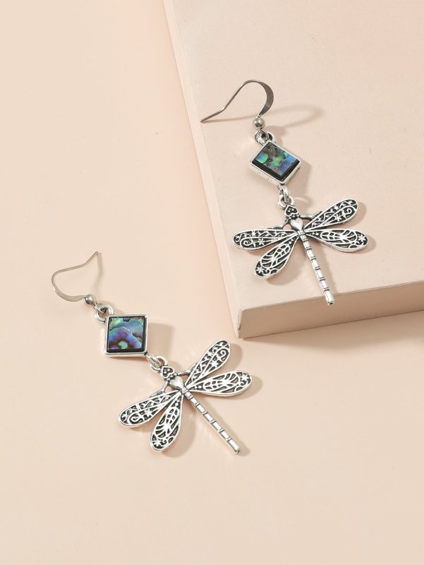 Cold Wind Ring Temperament Super Fairy Dragonfly Earrings-Jewearrings