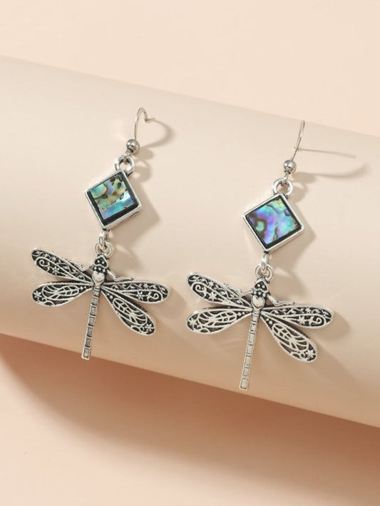 Cold Wind Ring Temperament Super Fairy Dragonfly Earrings-Jewearrings