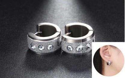 Color Silver & gold color of the punk rock of stainless steel small hoop earrings-Jewearrings