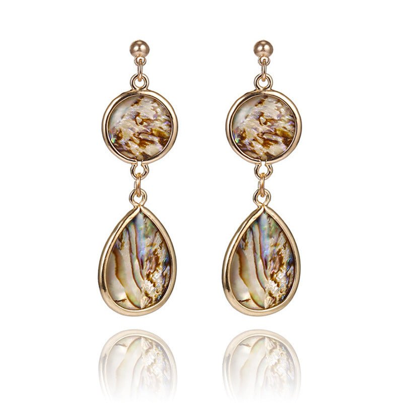 Colorful Abalone Shell Water Drop Earrings Non-piercing Ear Clip-Jewearrings