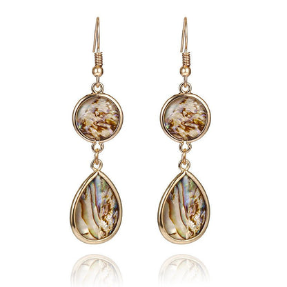 Colorful Abalone Shell Water Drop Earrings Non-piercing Ear Clip-Jewearrings