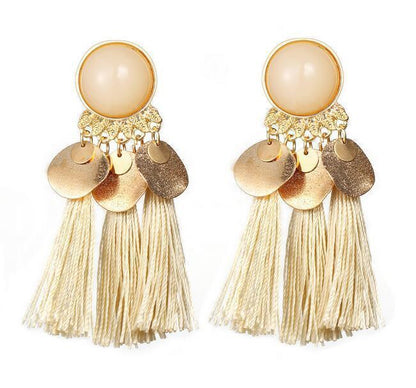 Colorful diamond-studded temperament tassel earrings earrings-Jewearrings