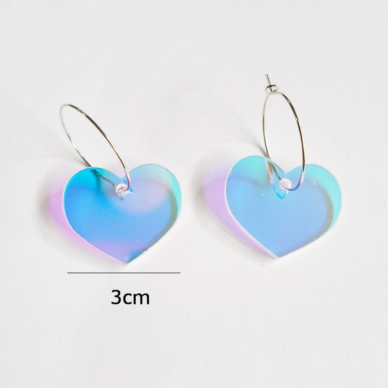 Colorful Laser Color-changing Acrylic Hollow Stud Earrings-Jewearrings