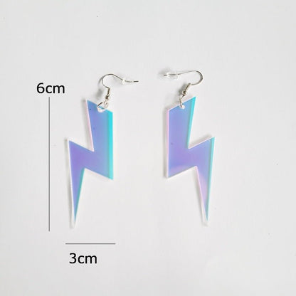 Colorful Laser Color-changing Acrylic Hollow Stud Earrings-Jewearrings