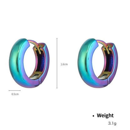 Colorful Metal Holographic Hoop Earrings Female Y2g Personality-Jewearrings