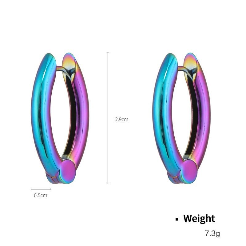 Colorful Metal Holographic Hoop Earrings Female Y2g Personality-Jewearrings