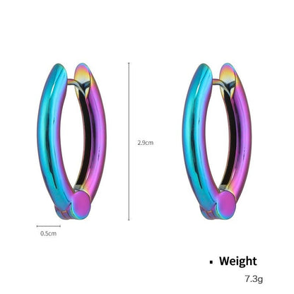 Colorful Metal Holographic Hoop Earrings Female Y2g Personality-Jewearrings