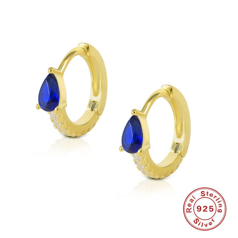 Colorful Water Drop Hoop Earrings-Jewearrings