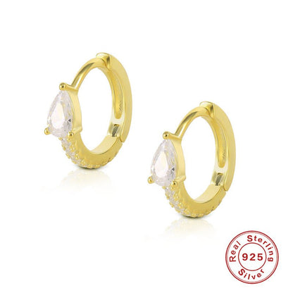 Colorful Water Drop Hoop Earrings-Jewearrings