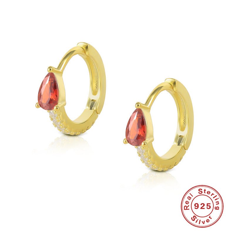 Colorful Water Drop Hoop Earrings-Jewearrings