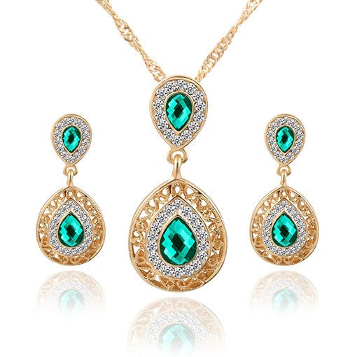 Combination Crystal Earrings Drop Pendant-Jewearrings