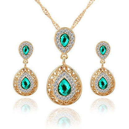 Combination Crystal Earrings Drop Pendant-Jewearrings