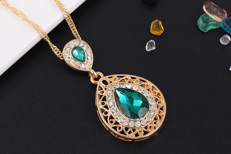 Combination Crystal Earrings Drop Pendant-Jewearrings