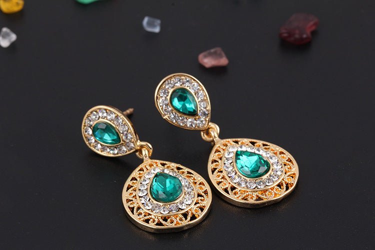 Combination Crystal Earrings Drop Pendant-Jewearrings