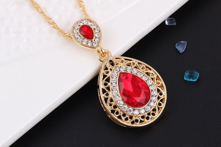 Combination Crystal Earrings Drop Pendant-Jewearrings