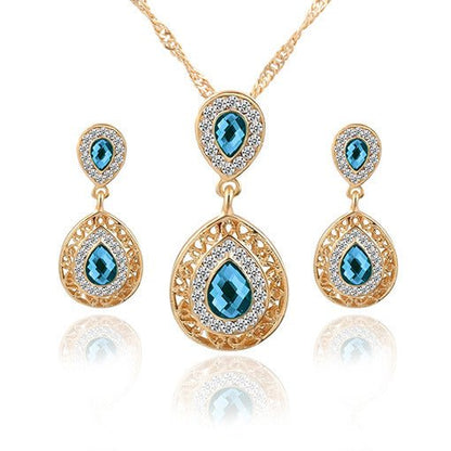 Combination Crystal Earrings Drop Pendant-Jewearrings