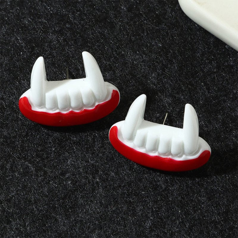 Compatible with Apple, Simulation Plastic Grimace Pumpkin Grim Reaper Ghost Festival Stud Earrings-Jewearrings