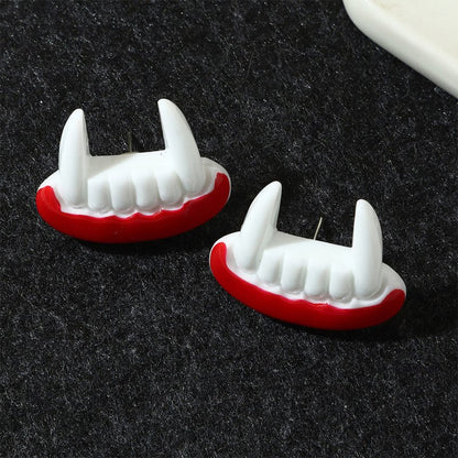 Compatible with Apple, Simulation Plastic Grimace Pumpkin Grim Reaper Ghost Festival Stud Earrings-Jewearrings