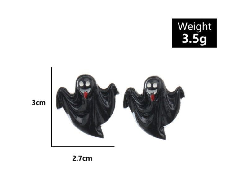 Compatible with Apple, Simulation Plastic Grimace Pumpkin Grim Reaper Ghost Festival Stud Earrings-Jewearrings