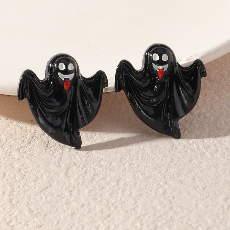 Compatible with Apple, Simulation Plastic Grimace Pumpkin Grim Reaper Ghost Festival Stud Earrings-Jewearrings