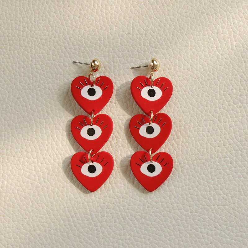 Contrast Color Holiday Girl New Acrylic Clay Texture Color Earrings-Jewearrings