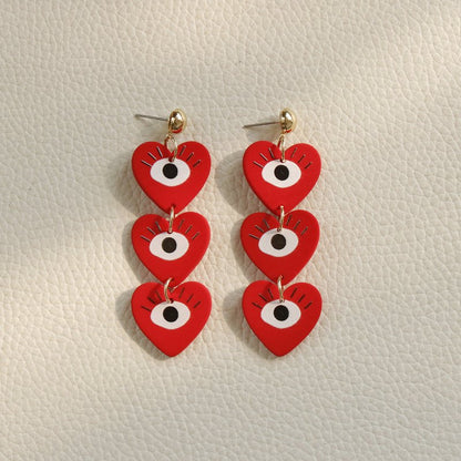 Contrast Color Holiday Girl New Acrylic Clay Texture Color Earrings-Jewearrings