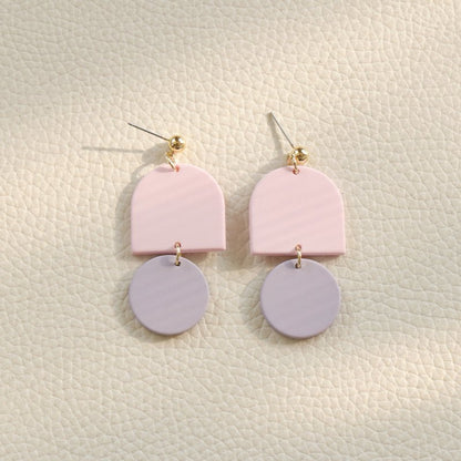 Contrast Color Holiday Girl New Acrylic Clay Texture Color Earrings-Jewearrings