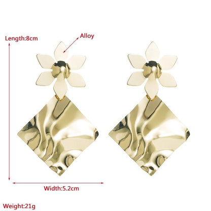 Cool Geometric Gold-plated Temperamental Minority Earrings-Jewearrings