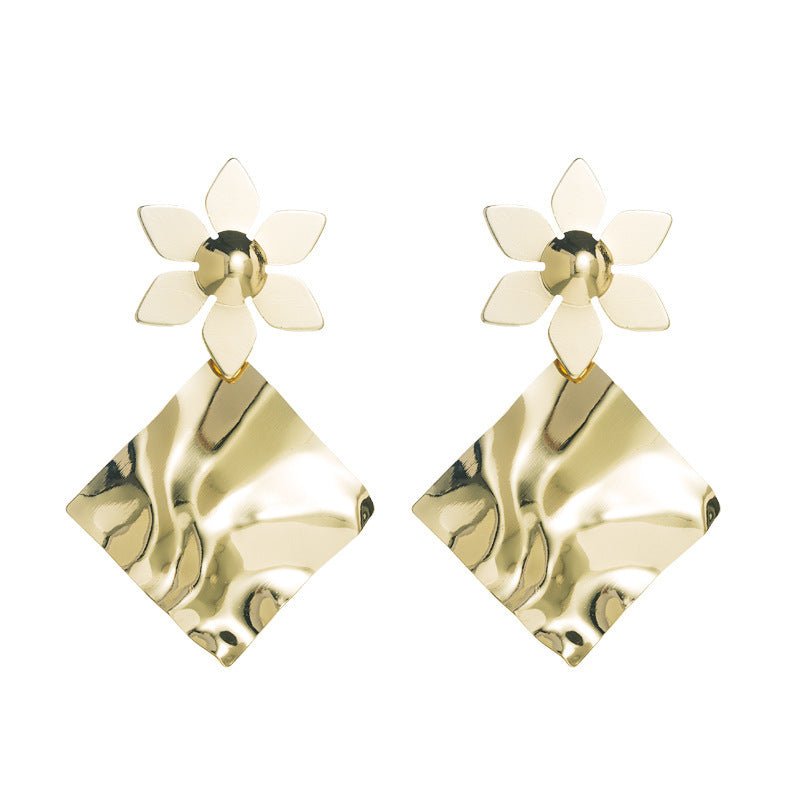 Cool Geometric Gold-plated Temperamental Minority Earrings-Jewearrings