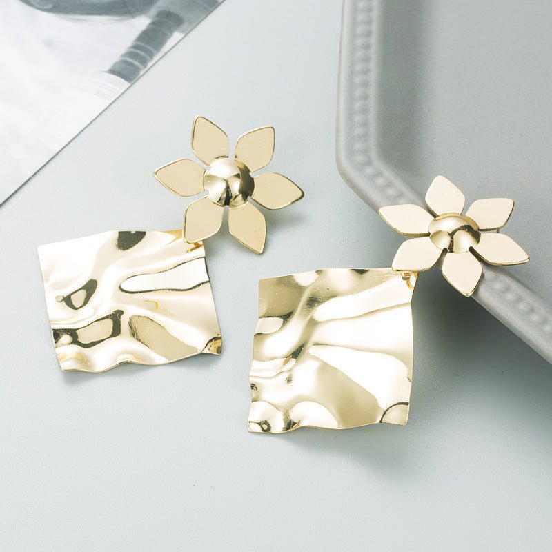 Cool Geometric Gold-plated Temperamental Minority Earrings-Jewearrings