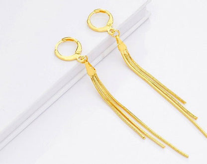 Copper electroplated 24k yellow gold earrings-Jewearrings