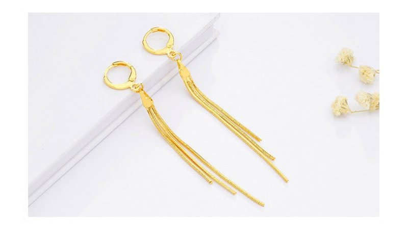 Copper electroplated 24k yellow gold earrings-Jewearrings