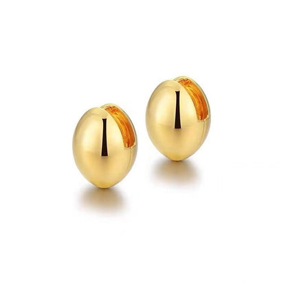 Copper Plating 18K Real Gold Egg Shell Earrings-Jewearrings