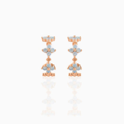 Copper Plating 18K Real Gold Inlaid Pick Rhinestone Flower Ear Ring Earrings-Jewearrings