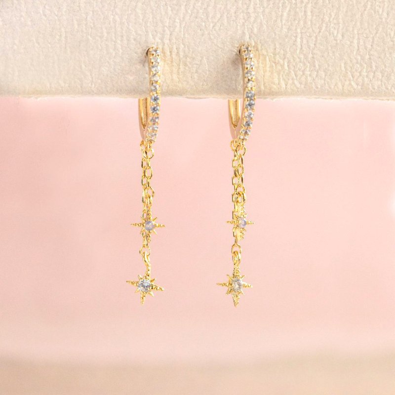 Copper Zirconium Plated 18 Gold Chain XINGX Earrings-Jewearrings