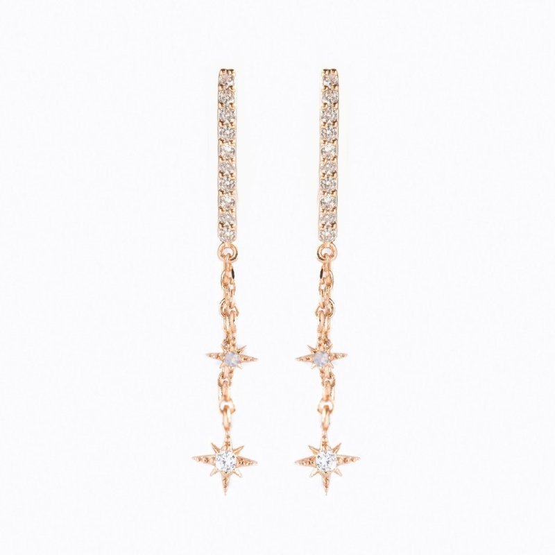 Copper Zirconium Plated 18 Gold Chain XINGX Earrings-Jewearrings