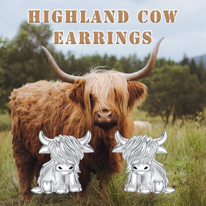 Cow Earrings - Highland Cow Jewelry-Jewearrings