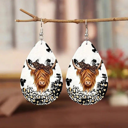 Cow Earrings - Western Leather-Jewearrings