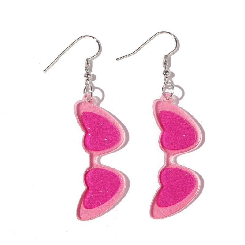 Creative Cute Transparent Acrylic Love Heart Earrings-Jewearrings