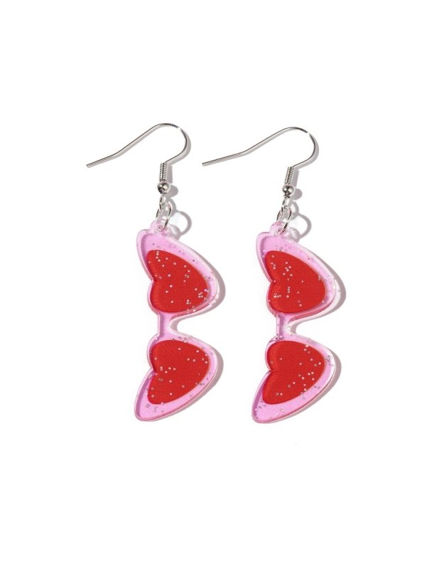 Creative Cute Transparent Acrylic Love Heart Earrings-Jewearrings