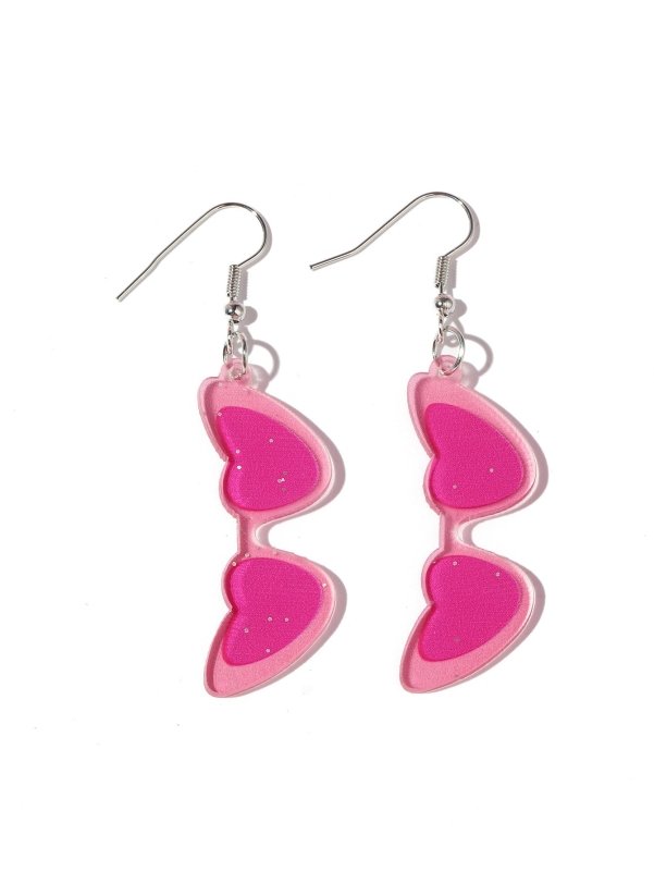 Creative Cute Transparent Acrylic Love Heart Earrings-Jewearrings