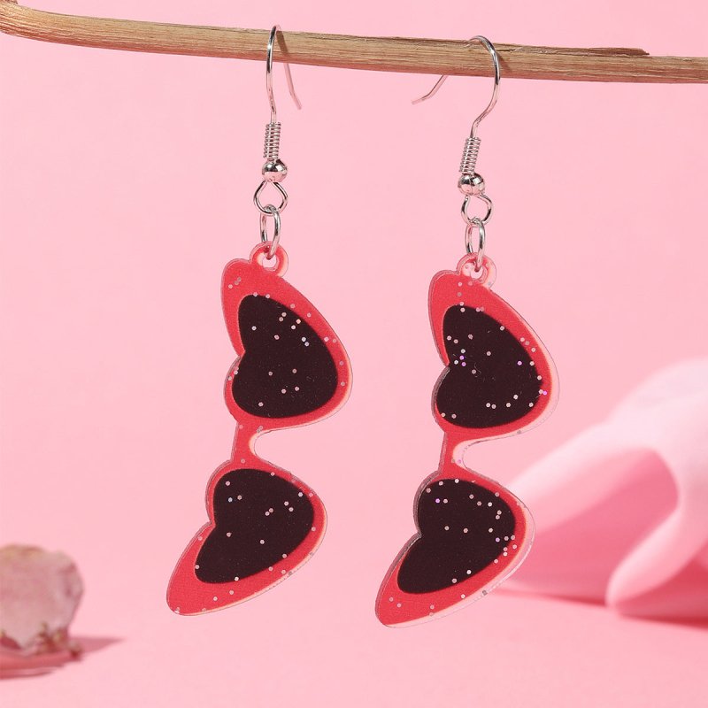 Creative Cute Transparent Acrylic Love Heart Earrings-Jewearrings