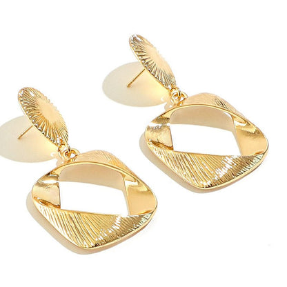 Creative Design Cross-knot Real Gold-plated Earrings-Jewearrings