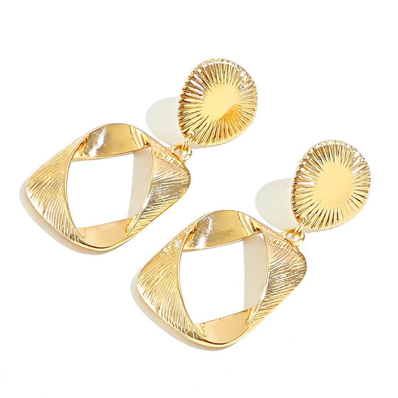 Creative Design Cross-knot Real Gold-plated Earrings-Jewearrings