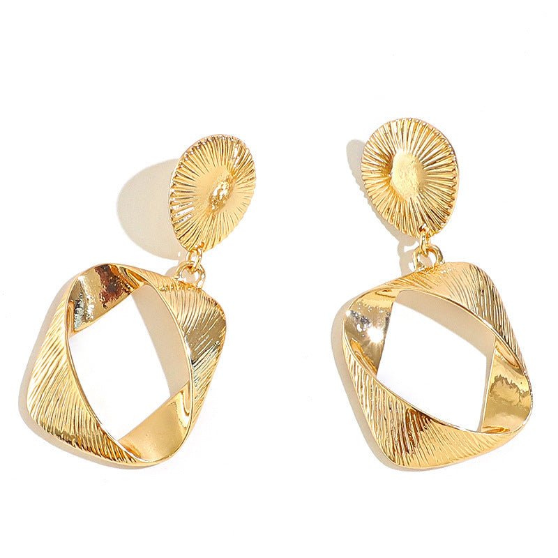 Creative Design Cross-knot Real Gold-plated Earrings-Jewearrings